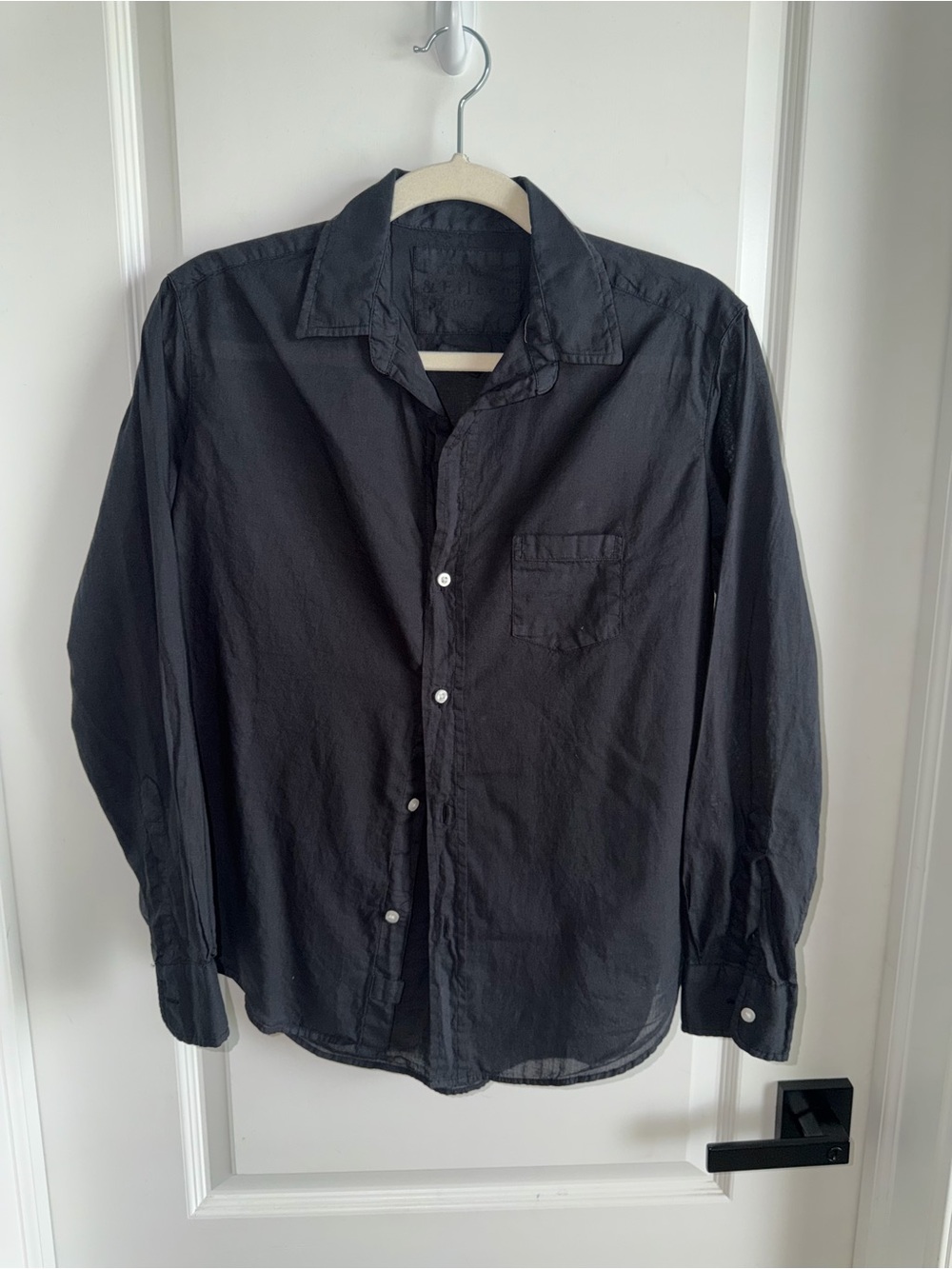 Frank & Eileen Eileen Women’s XS Black Organic Cotton Button Down Oversized